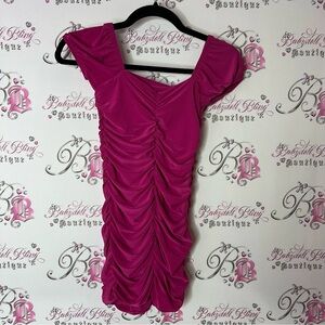 Cheryl creation dress rutching cinch bodycon stretchy Elegant Pink Ruched